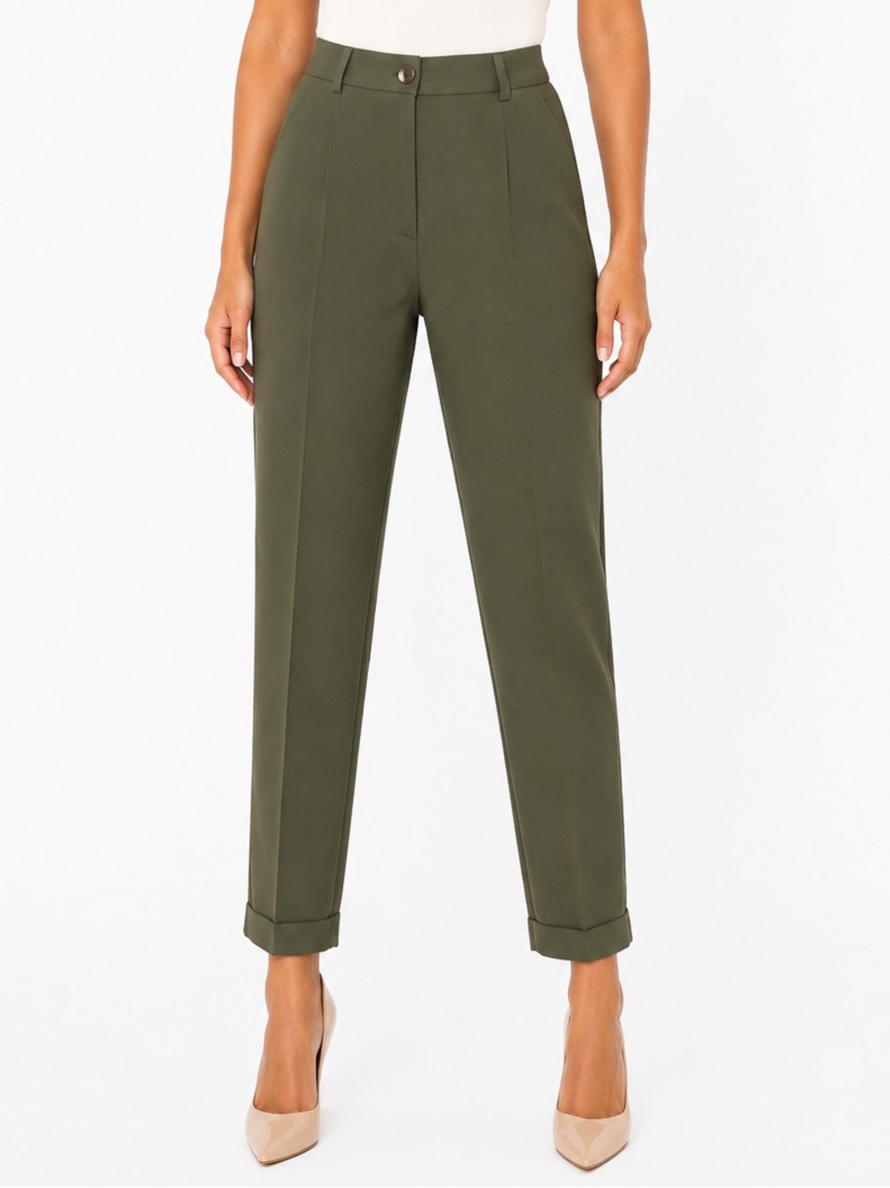 Vintage 90s Green Wool Trouser Pants Women’s US 8